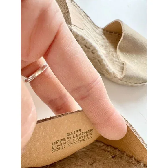 J CREW Corsica Gold Metallic Leather Platform Espadrilles Wedge Sandals, Size 6 - Picture 15 of 16